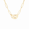 Collier Dinh Van Menottes R8 1/2 diamants or jaune sur chaîne