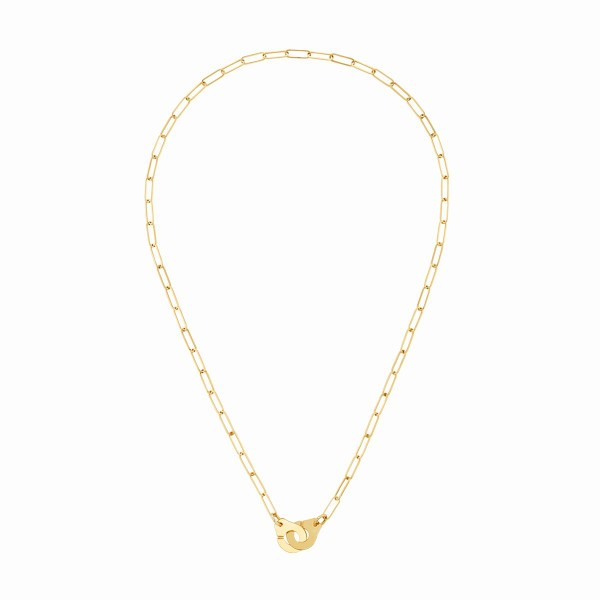 Collier Dinh Van Menottes R8 1/2 diamants or jaune sur chaîne