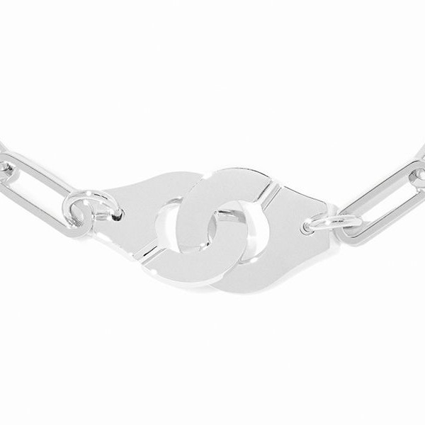 Bracelet Dinh Van Menottes R12 or blanc sur chaîne