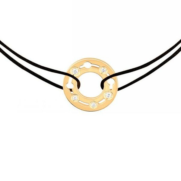 Bracelet Dinh Van Cordon Pulse Or Jaune & diamants