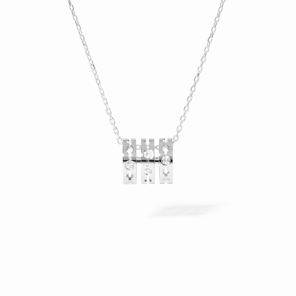 Collier Dinh Van Pulse Or Blanc et diamants