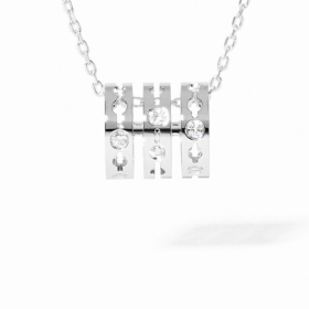 Collier Dinh Van Pulse Or Blanc et diamants