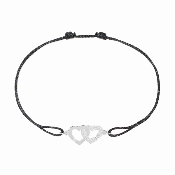 BraceletDinh Van Double CoeursR9Or Blanc Diamants