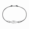 Bracelet Dinh Van Menottes R8 Or Blanc 1/2 Diamants sur cordon