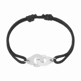 Bracelet Dinh Van Menottes R12 Or Blanc sur cordon