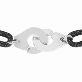 Bracelet Dinh Van Menottes R12 Or Blanc sur cordon