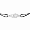 Bracelet Dinh Van Menottes R6,5 cordon or blanc & diamants