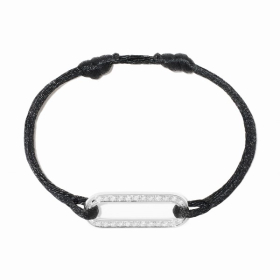 Bracelet sur cordon Dinh Van Maillon L or blanc et Diamants