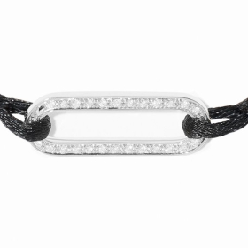 Bracelet sur cordon Dinh Van Maillon L or blanc et Diamants