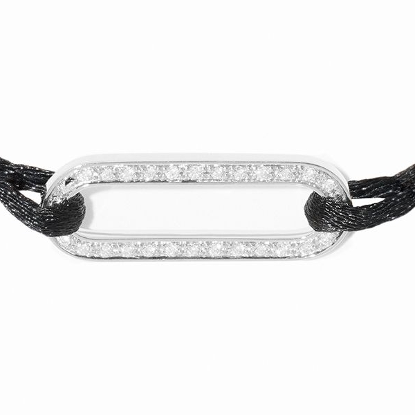 Bracelet sur cordon Dinh Van Maillon L or blanc et Diamants