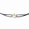 Bracelet Dinh Van Le Cube Diamant sur cordon Or Jaune Diamant 0.07 carat