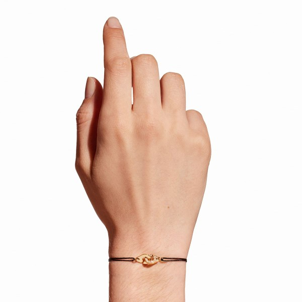 Bracelet Dinh Van Cordon Menottes R8 Or Jaune 1/2 Diamants