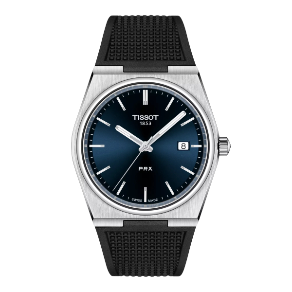 Montre Tissot PRX Cadran Bleu Bracelet Caoutchouc Noir