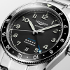 Montre Longines Spirit Zulu Time Automatique 39mm Lunette Noire Bracelet Acier
