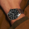 Montre Longines Spirit Zulu Time Automatique 39mm cadran Noir Bracelet Cuir