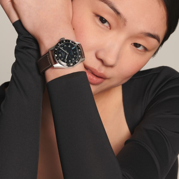 Montre Longines Spirit Zulu Time Automatique 39mm cadran Noir Bracelet Cuir