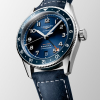 Montre Longines Spirit Zulu Time Automatique 39mm cadran bleu bracelet cuir