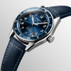 Montre Longines Spirit Zulu Time Automatique 39mm cadran bleu bracelet cuir