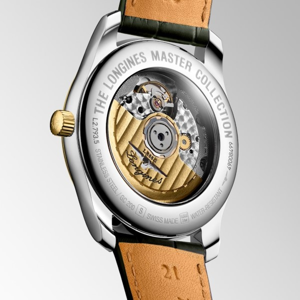 Montre Longines Master Collection 40mm Cadran Argent Bracelet Alligator Vert