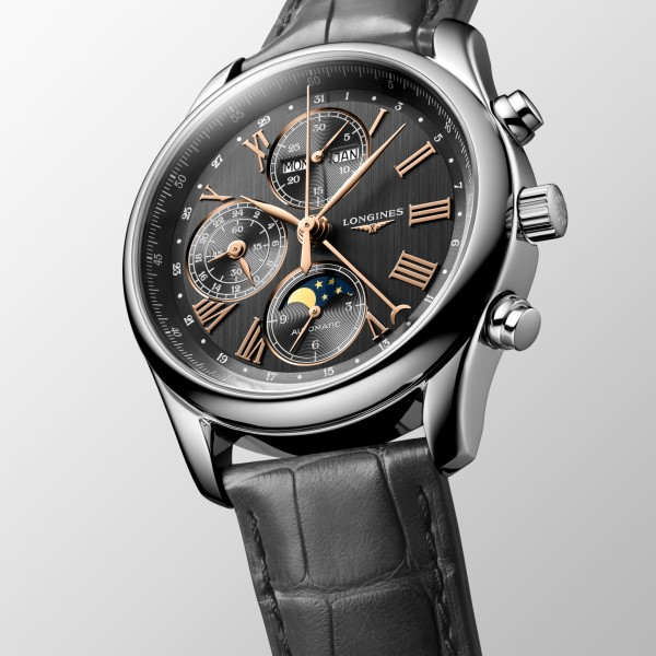 Montre Longines Master Collection automatique cadran anthracite bracelet cuir