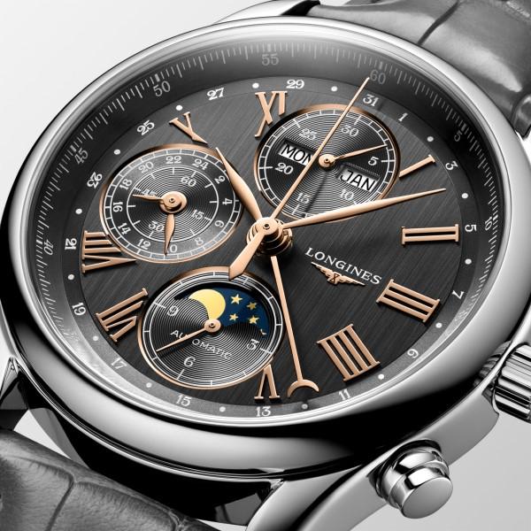 Montre Longines Master Collection automatique cadran anthracite bracelet cuir