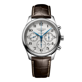 Montre Longines Master Collection Auto Chrono Bracelet Cuir Cadran Argent