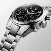 Montre Longines Spirit Chronographe 42 mm cadran noir bracelet acier