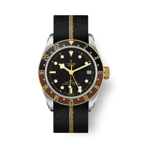MONTRE HOMME TUDOR BLACK BAY GMT OR & ACIER BRACELET NATO