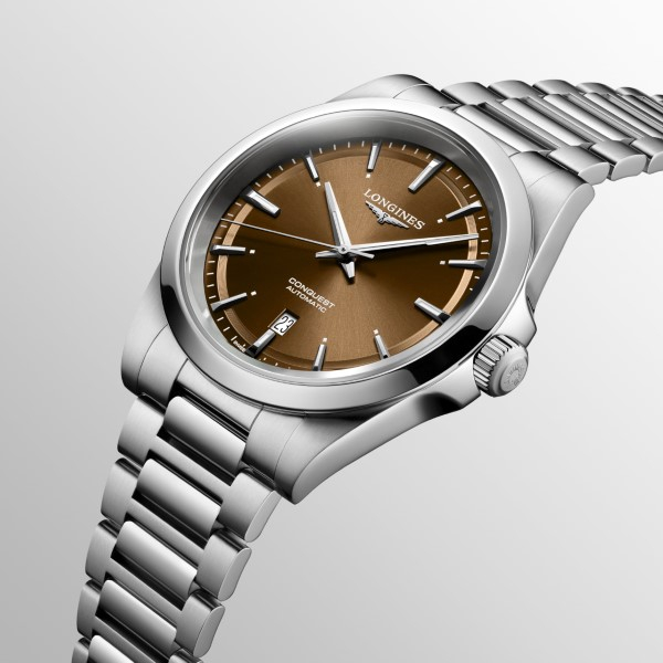 Montre Longines Conquest 2023 Bracelet Acier Cadran Brun