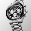 Montre Longines Conquest Bracelet Acier Cadran Noir Chrono Argent