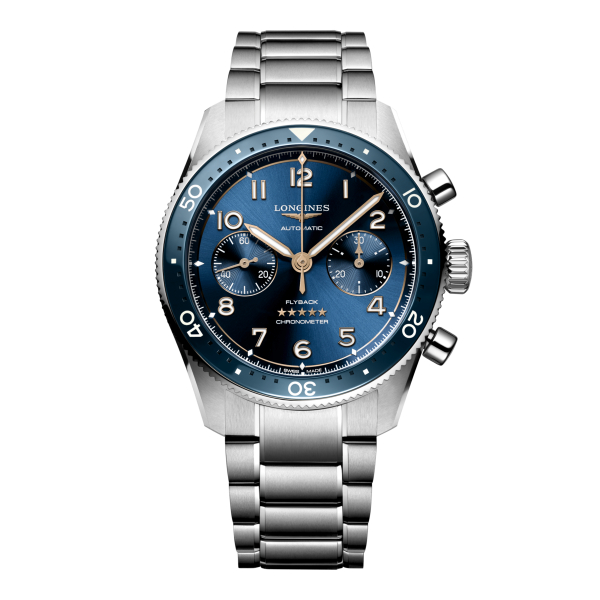 Montre Longines Spirit Flyback Automatique 42 mm Cadran Bleu Soleillé Bracelet Acier
