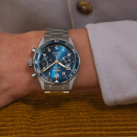 Montre Longines Spirit Flyback Automatique 42 mm Cadran Bleu Soleillé Bracelet Acier