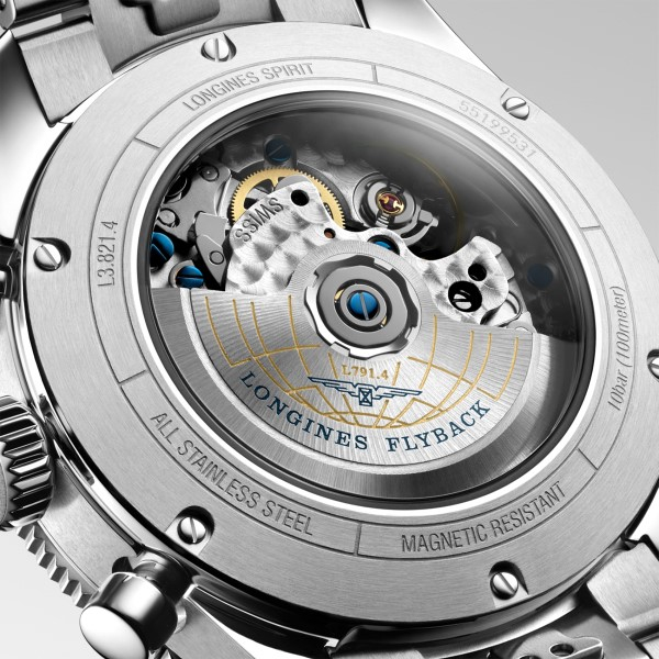 Montre Longines Spirit Flyback Automatique 42 mm Cadran Bleu Soleillé Bracelet Acier