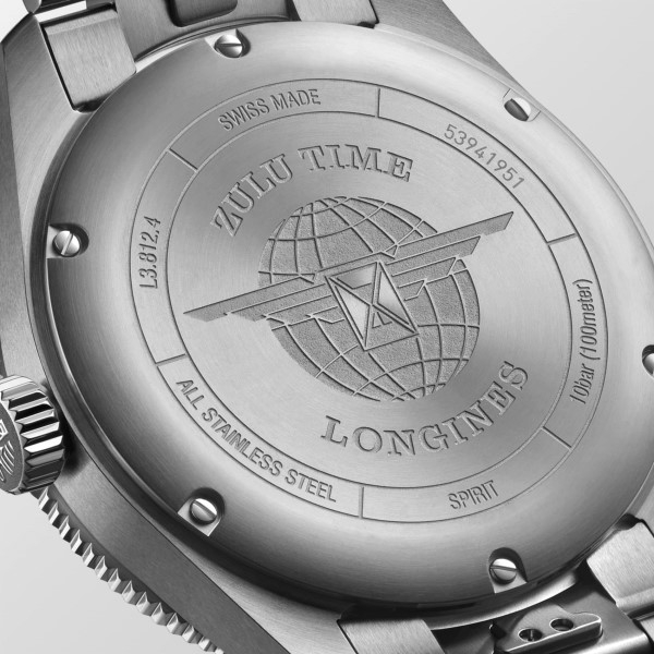 Montre Longines Spirit Zulu Time Automatique 39mm cadran anthracite bracelet acier