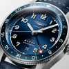 Montre Longines Spirit Zulu Time Automatique 42mm cadran bleu bracelet cuir bleu