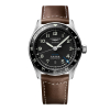 Montre Longines Spirit Zulu Time Automatique 42mm cadran noir bracelet cuir