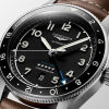 Montre Longines Spirit Zulu Time Automatique 42mm cadran noir bracelet cuir