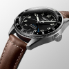Montre Longines Spirit Zulu Time Automatique 42mm cadran noir bracelet cuir