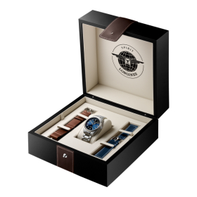 Montre Longines Spirit Prestige Edition Automatique 42 mm cadran bleu bracelet acier