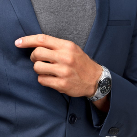 Montre Longines Spirit Automatique 42 mm cadran noir bracelet acier