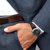 Montre Longines Spirit Chronographe 42 mm cadran noir bracelet cuir