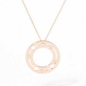 Pendentif Dinh Van Pulse or rose et diamants
