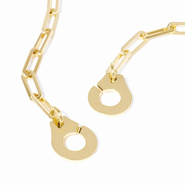 Collier Dinh Van Menottes R12 or jaune sur chaîne