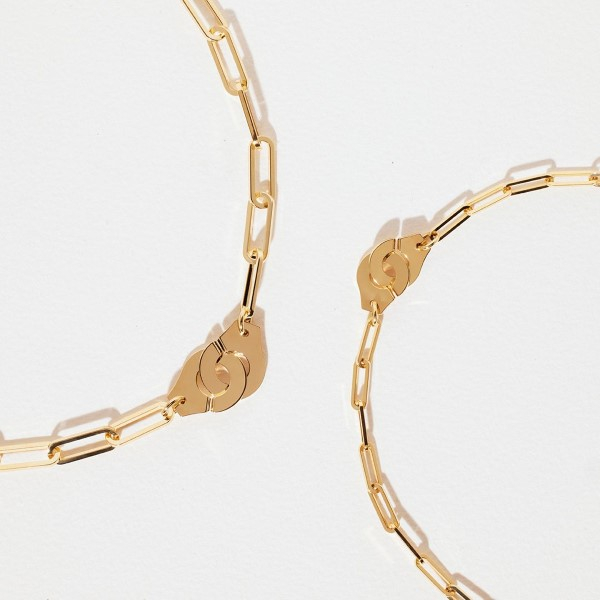 Collier Dinh Van Menottes R12 or jaune sur chaîne