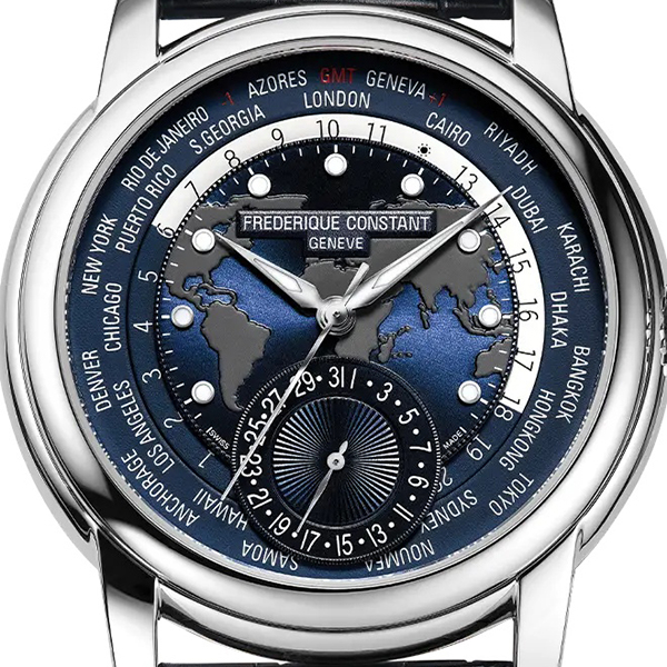 Montre Frederique Constant Manufacture Classic Worldtimer Cadran Bleu