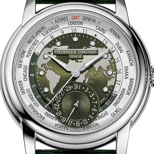 Montre Frederique Constant Manufacture Classic Worldtimer Cadran Vert