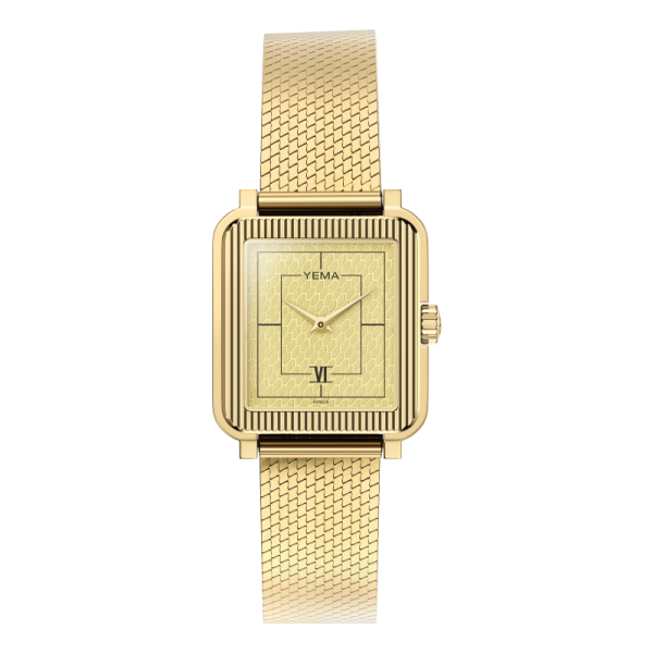Montre Yema Radiance Dorée Quartz Cadran Noir Brillant