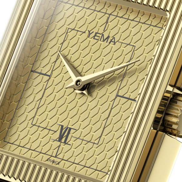 Montre Yema Radiance Dorée Quartz Cadran Nid d'Abeilles