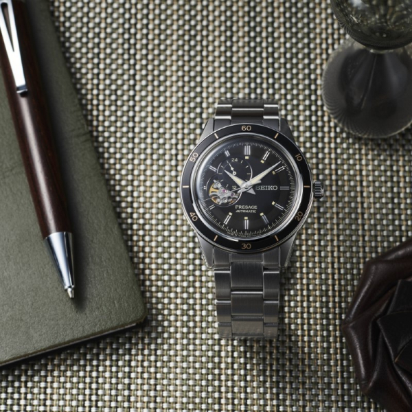 Montre Seiko Presage Automatique Cadran Noir Bracelet Acier
