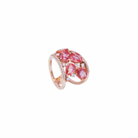 Bague Daniel Gerard Or Rose Saphir Rose & Diamants